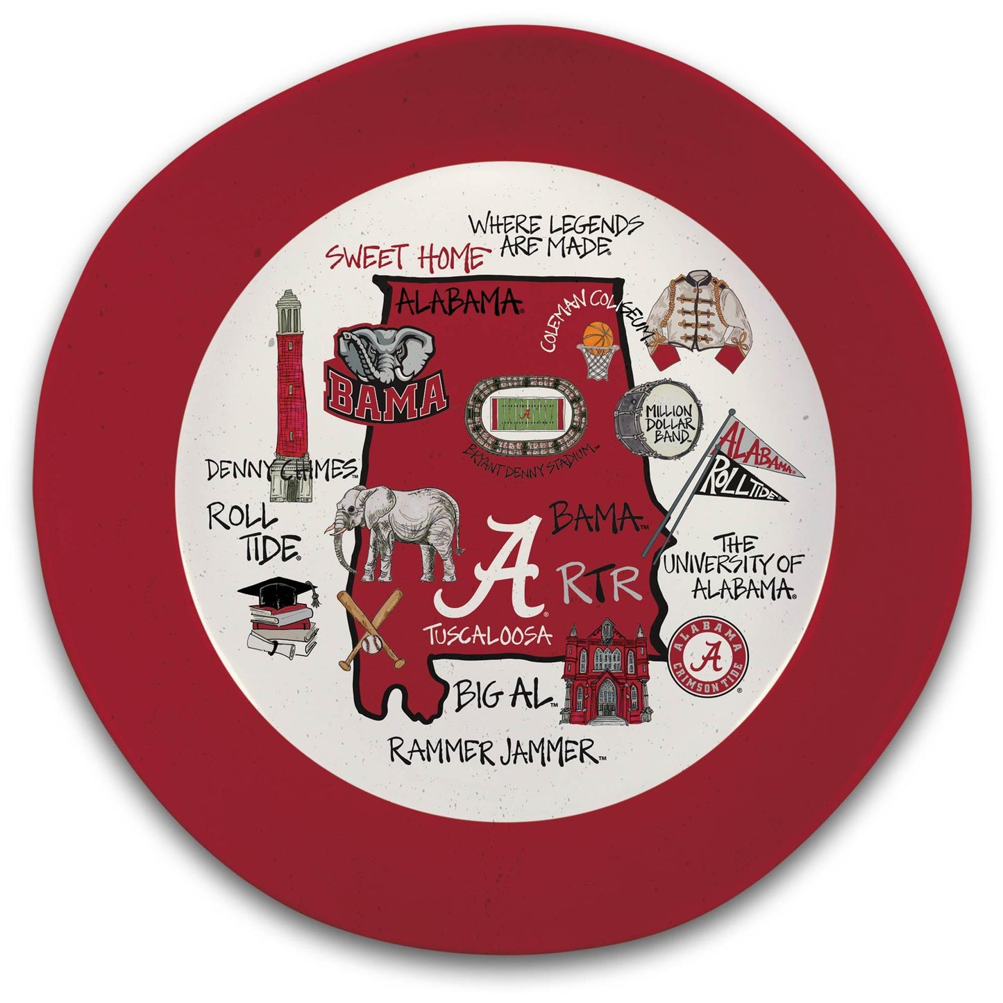 Alabama Crimson Tide Melamine Serving Bowl