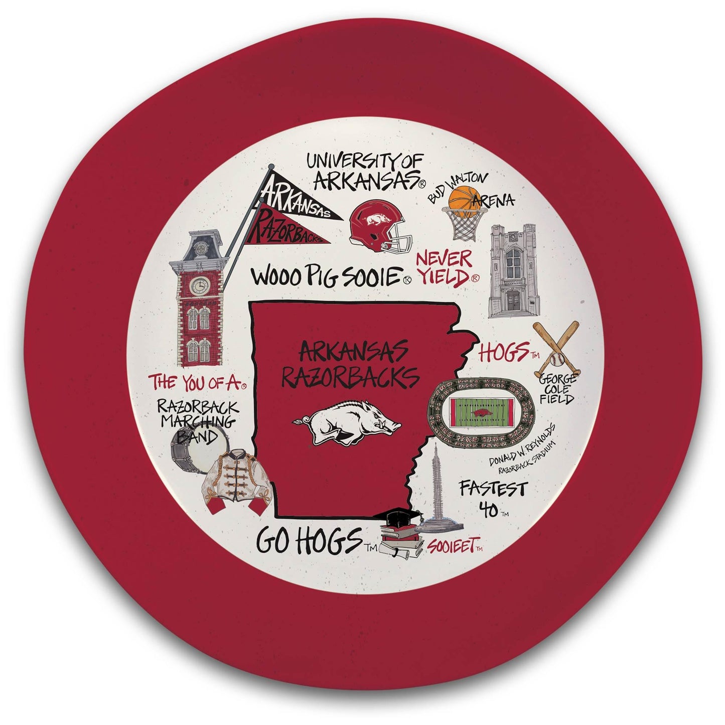 Arkansas Razorbacks Melamine Serving Bowl