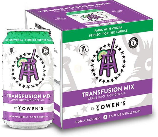 Owens Transfusion Mix Grape Juice & Ginger Ale 4 Pk Can