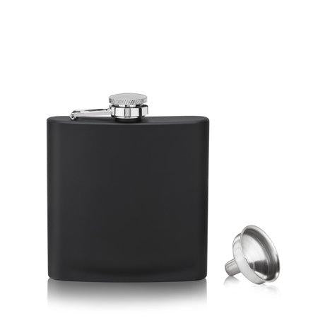 Matte Black Flask With Funnel