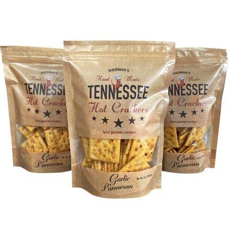 Shermans Hot Tennessee Crackers Garlic Parmesan