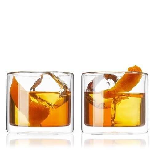 Viski Double Walled Rocks Glass Set
