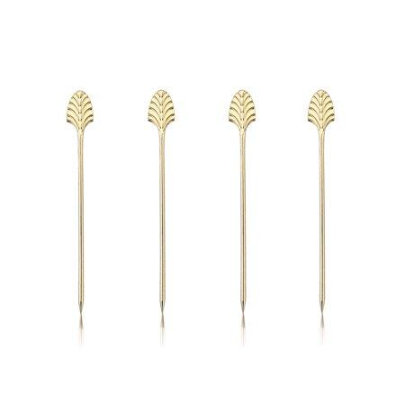 Viski Art Deco Cocktail Picks Gold Plated