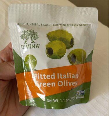 Divina Pitted Italian Green Olives Snack Pack Italy
