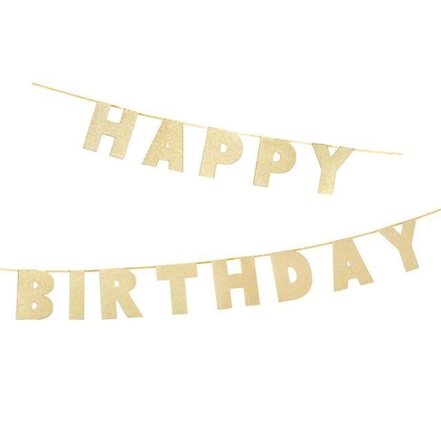 Gold Happy Birthday Garland
