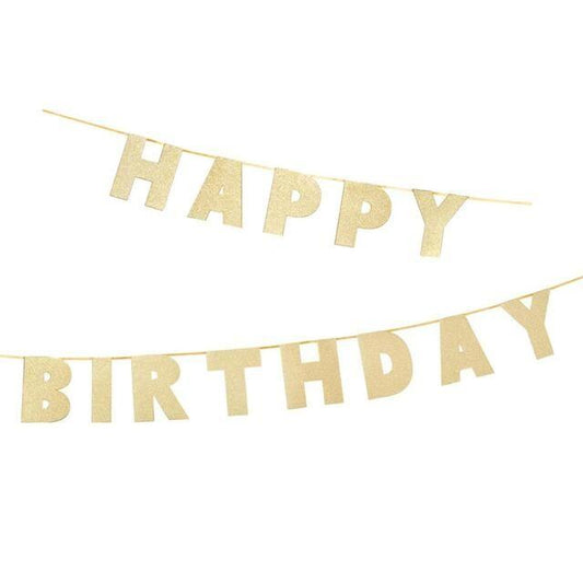 Gold Happy Birthday Garland